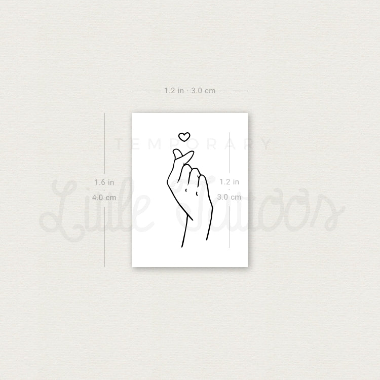 Korean ILY Hand Gesture Temporary Tattoo - Set of 3