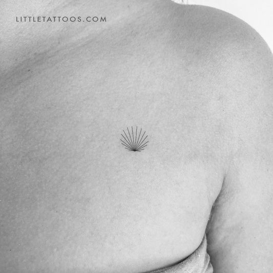 Tatuaje temporal de concha minimalista diminuta - Juego de 3