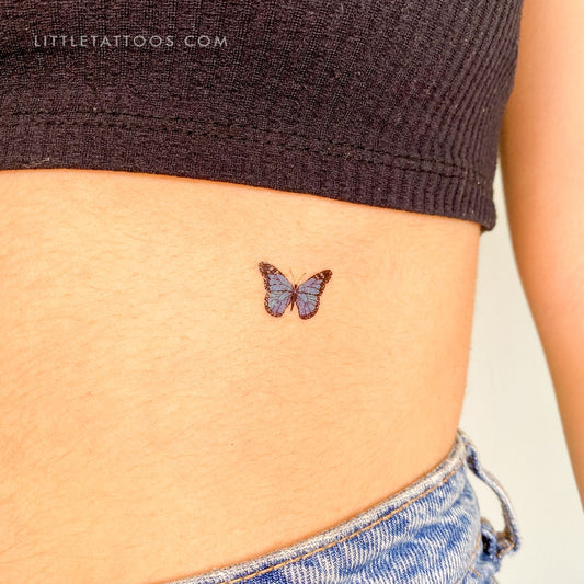 Tatuaje temporal de mariposa azul - Juego de 3