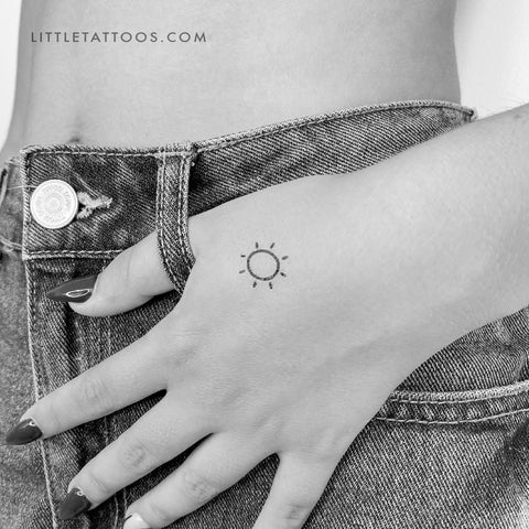 Sun Temporary Tattoo - Set of 3