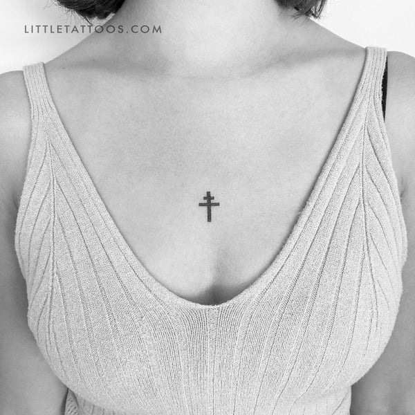Cross Of Lorraine Temporary Tattoo - Set of 3