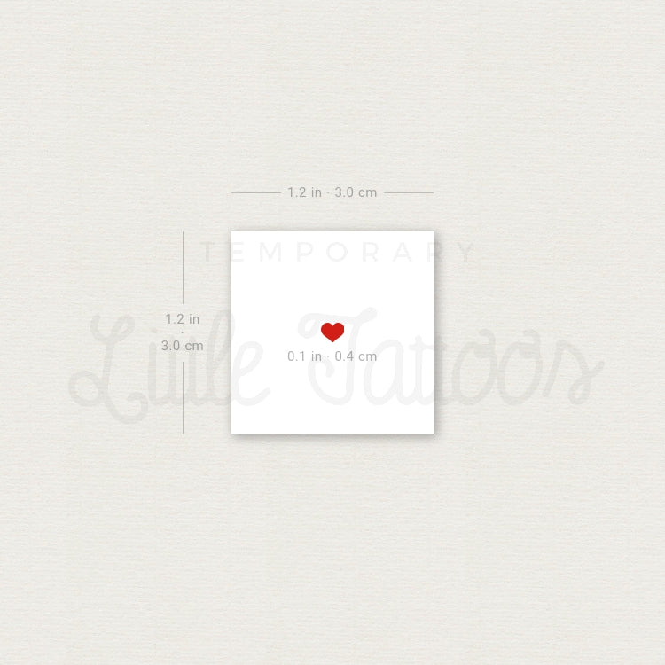 Tatuaje temporal de corazón rojo pequeño (juego de 3)