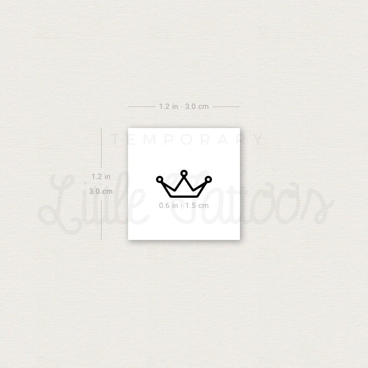 Minimalist Crown Temporary Tattoo - Set of 3