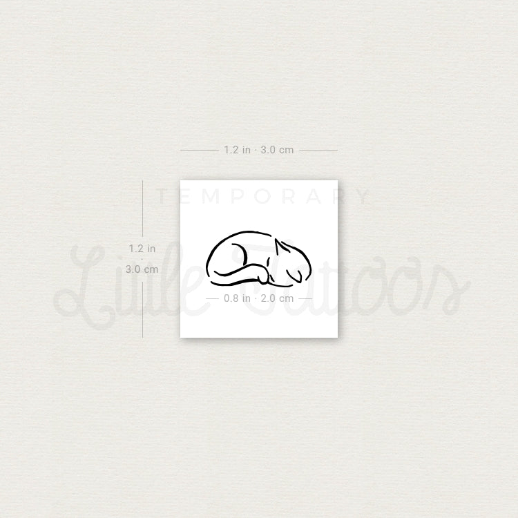 Tatuaje temporal de gato soñoliento - Juego de 3