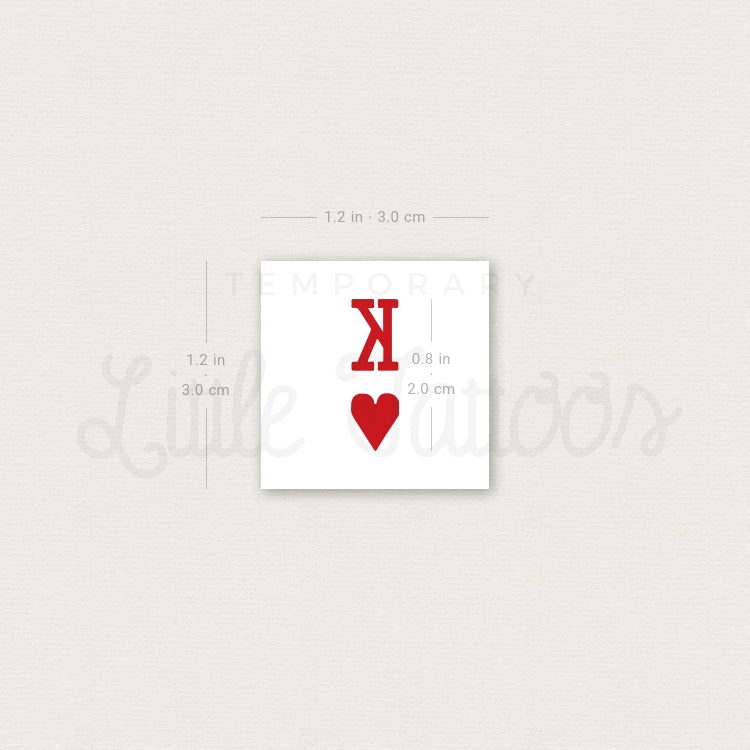 King of Hearts Temporary Tattoo - Set of 3