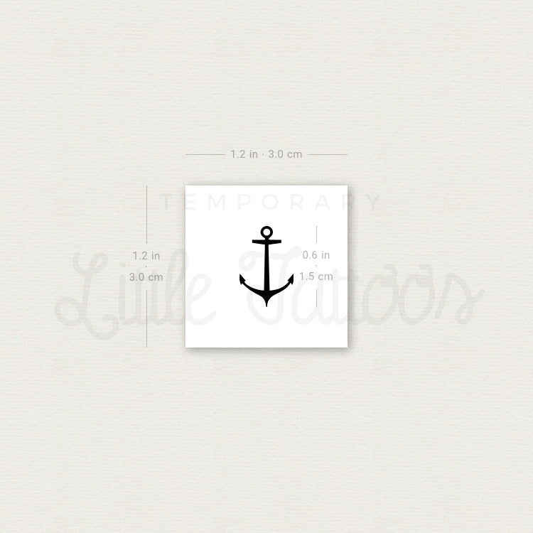 Minimalist Anchor Temporary Tattoo - Set of 3