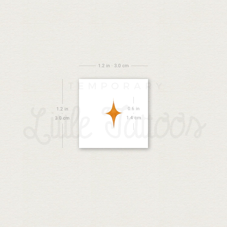 Tiny Yellow Star Temporary Tattoo - Set of 3