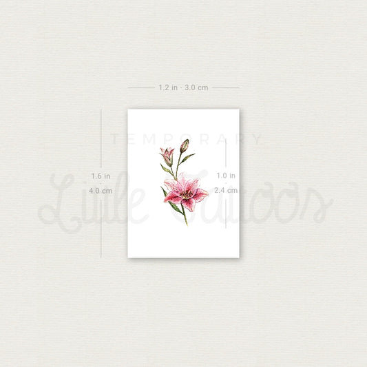 Tatuaje temporal de Lily Stargazer de Lena - Juego de 3