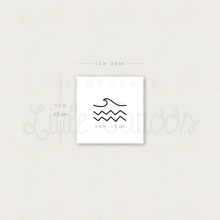 Minimalist Sea Temporary Tattoo - Set of 3