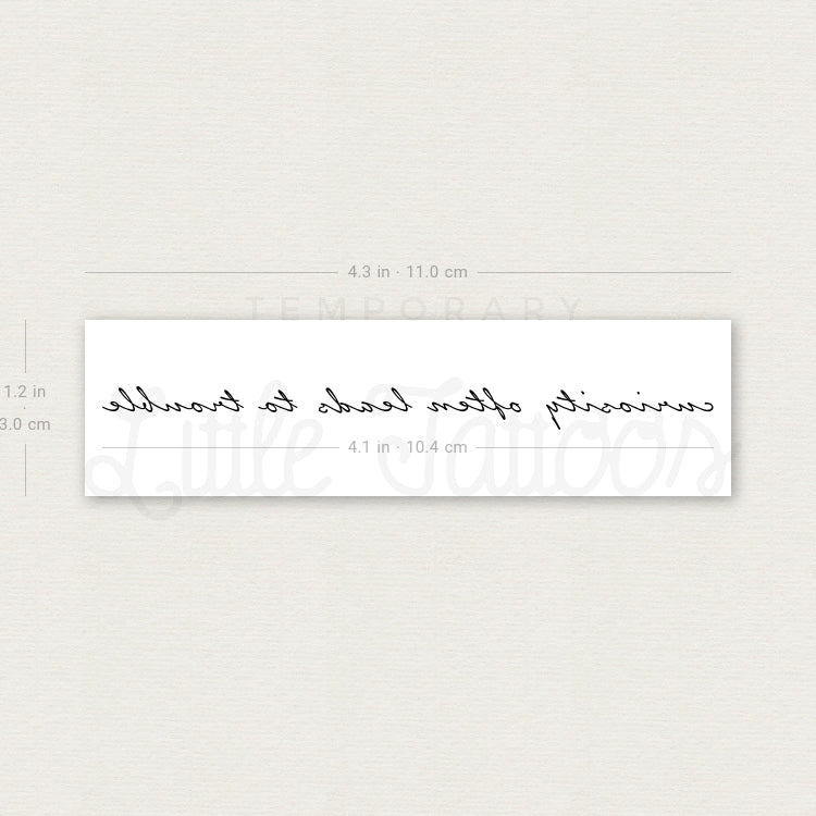 Curiosity Often Leads To Trouble Temporary Tattoo - Set of 3