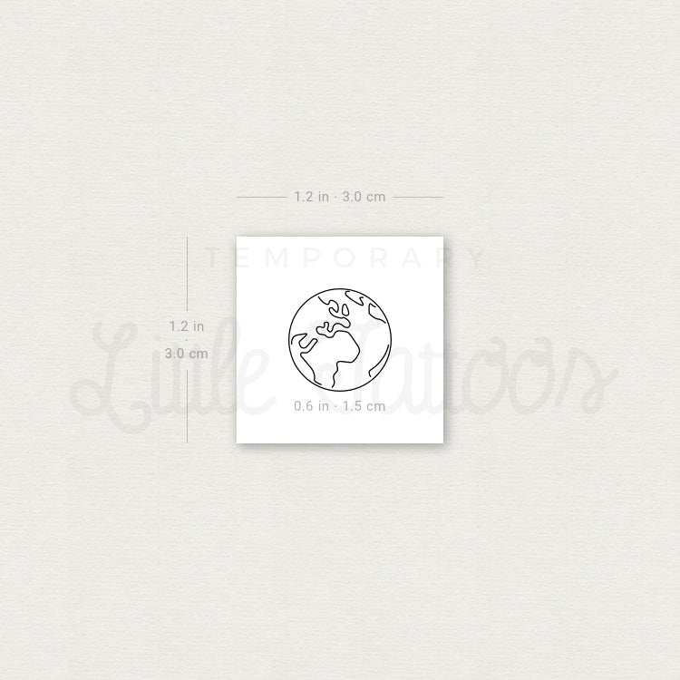 Planet Earth Temporary Tattoo - Set of 3