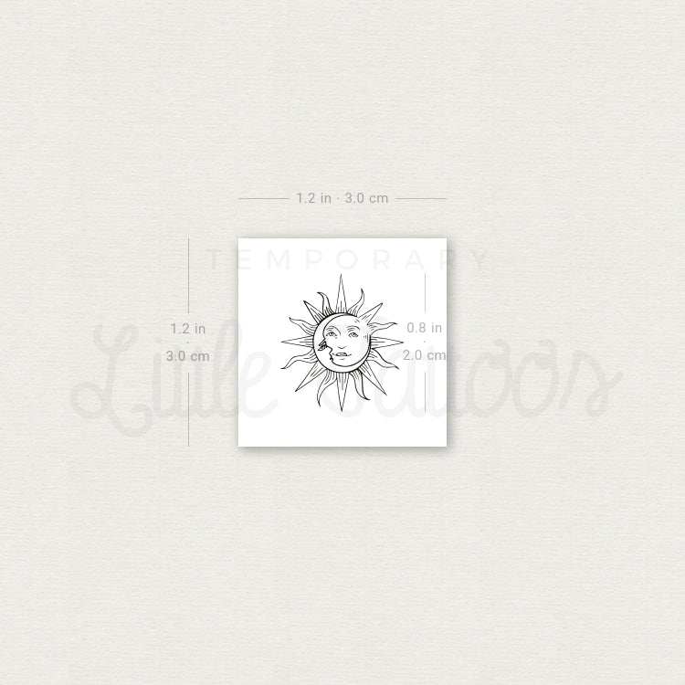 Sun & Moon Temporary Tattoo - Set of 3