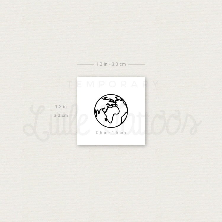 Small Planet Earth (Africa) Temporary Tattoo (Set of 3)