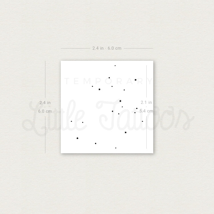 Minimalist Sagittarius Constellation Temporary Tattoo - Set of 3