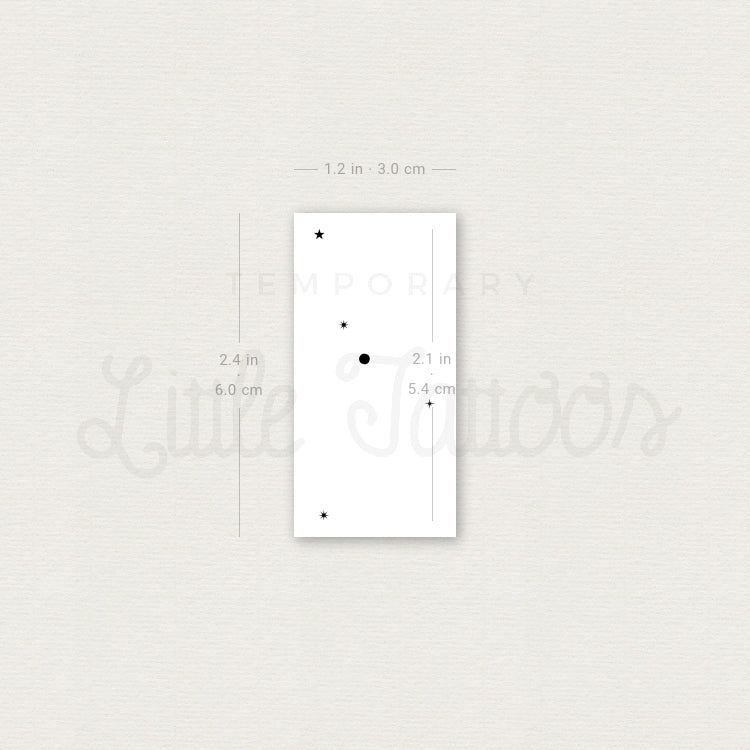 Minimalist Cancer Constellation Temporary Tattoo - Set of 3