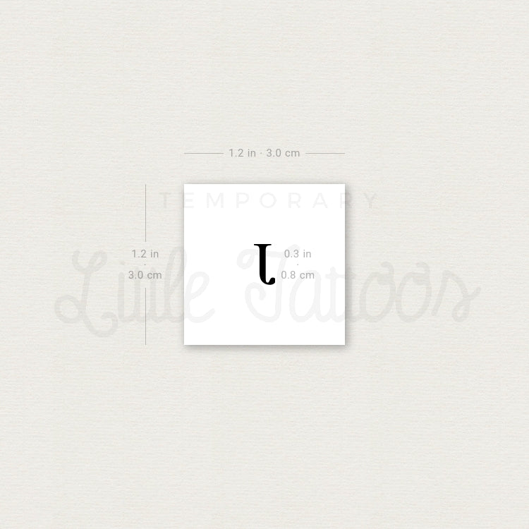 J Uppercase Serif Letter Temporary Tattoo - Set of 3