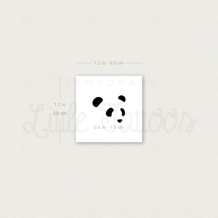 Tatuaje temporal de cara de panda (juego de 3)