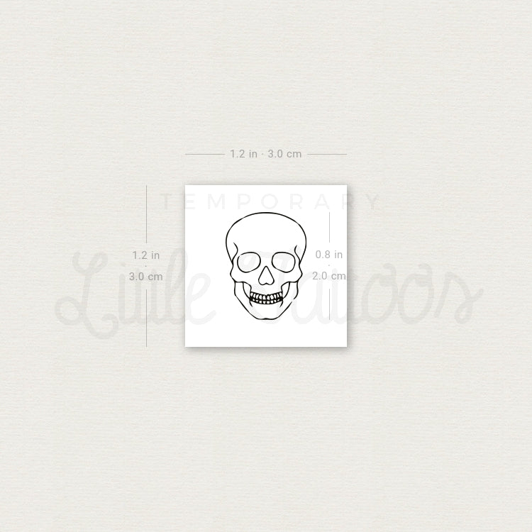 Minimalist Skull Temporary Tattoo - Set of 3