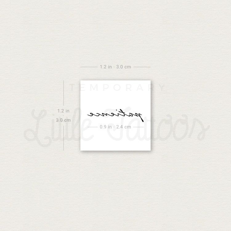Patience Temporary Tattoo - Set of 3