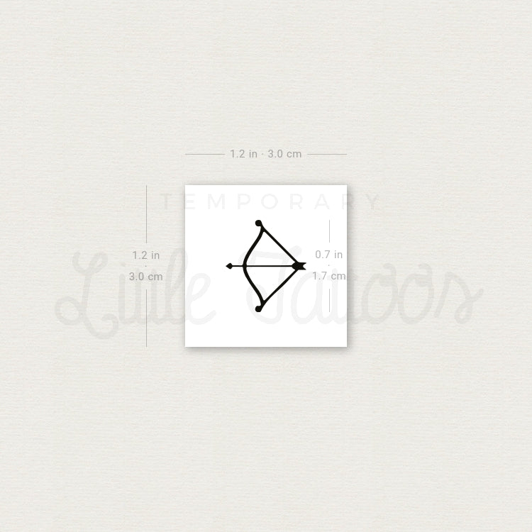 Minimalist Bow and Arrow Temporary Tattoo - Set of 3
