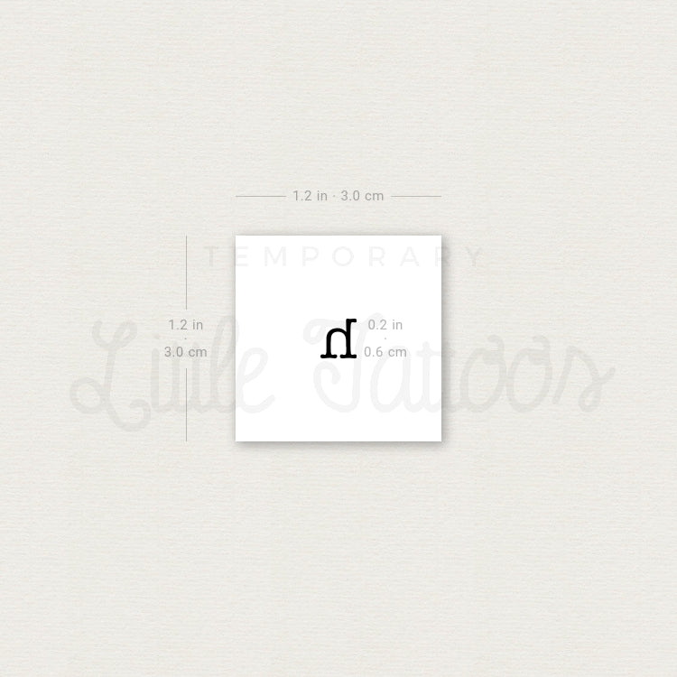 Tatuaje temporal de la letra H minúscula de máquina de escribir (juego de 3)