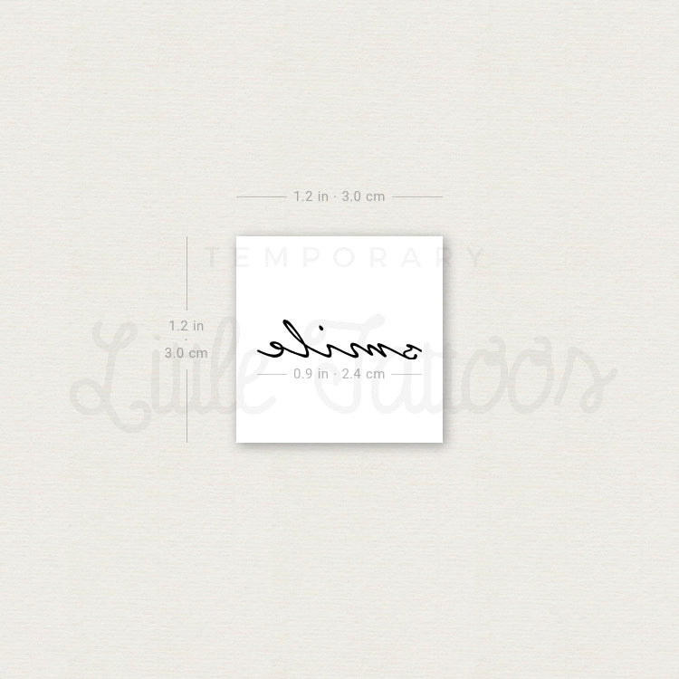 'Smile' Temporary Tattoo - Set of 3