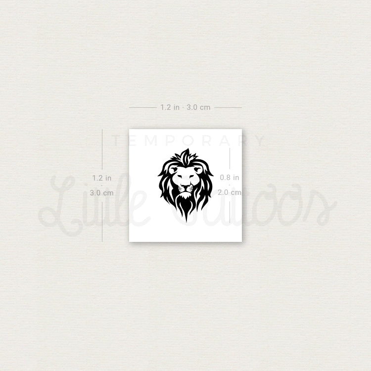 Lion Face Temporary Tattoo - Set of 3