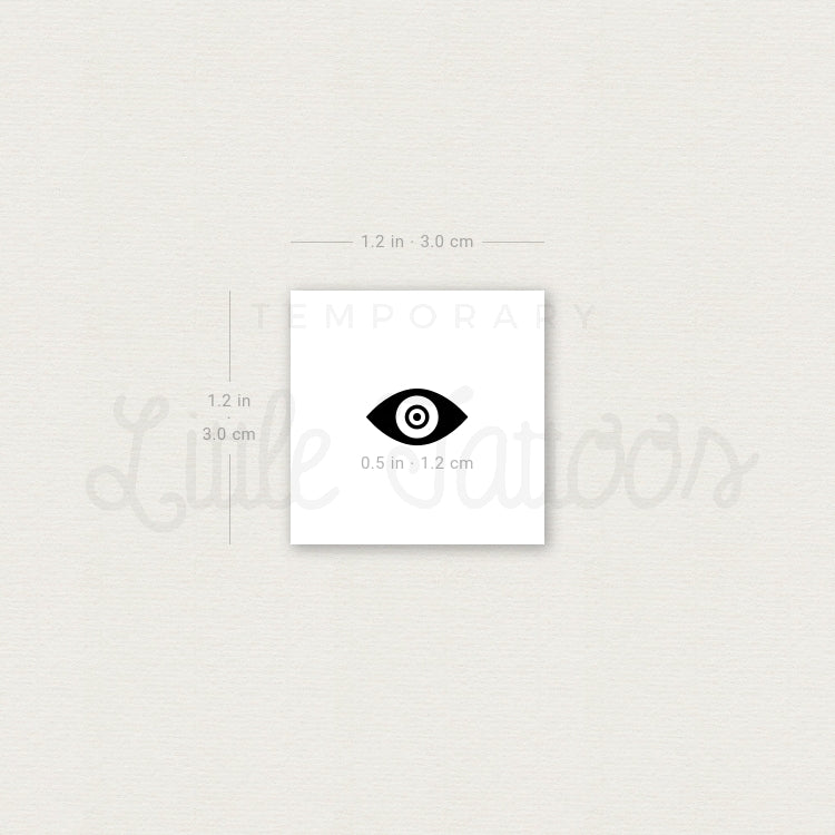 Eye Shaped Black Nazar Temporary Tattoo - Set of 3