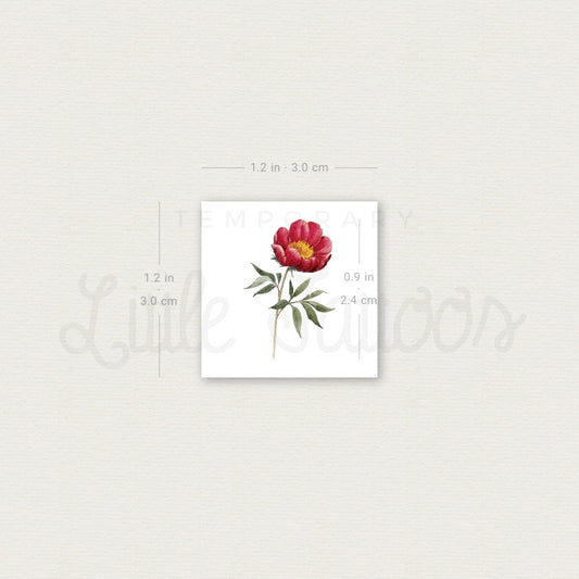 Peony Temporary Tattoo - Set of 3