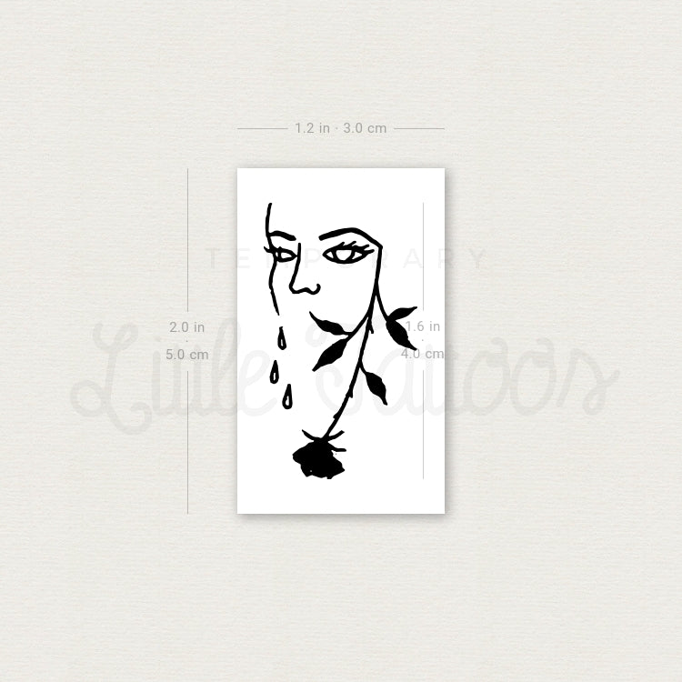Crying Rose Temporary Tattoo by Tukoi - Set of 3