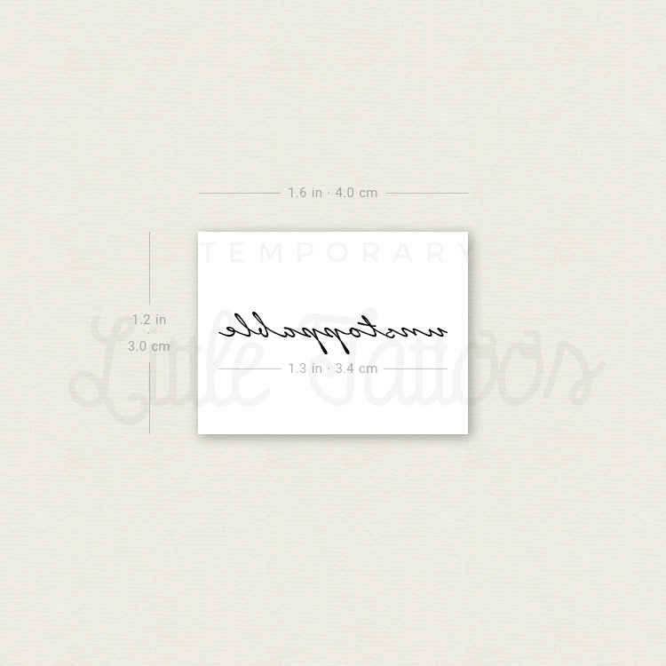 'Unstoppable' Temporary Tattoo - Set of 3