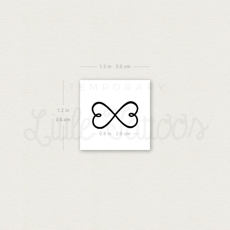 Double Heart Infinity Symbol Temporary Tattoo - Set of 3