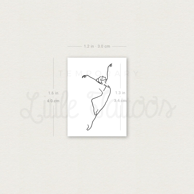 Fine Line Ballerina Temporary Tattoo - Set of 3
