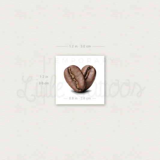 Coffee Beans Temporary Tattoo - Set of 3