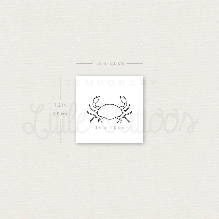 Fine Line Crab Temporary Tattoo (Set of 3)