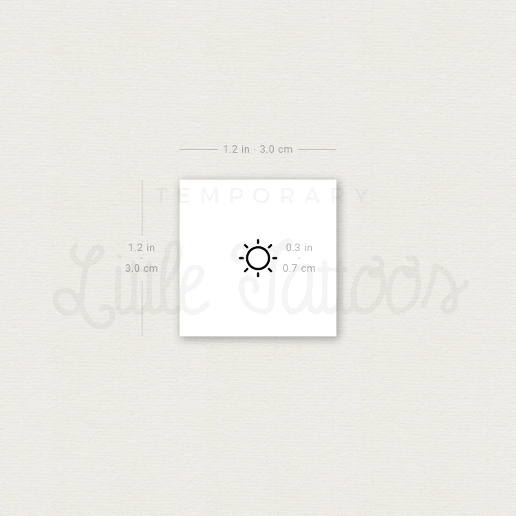 Tiny Minimalist Sun Temporary Tattoo - Set of 3
