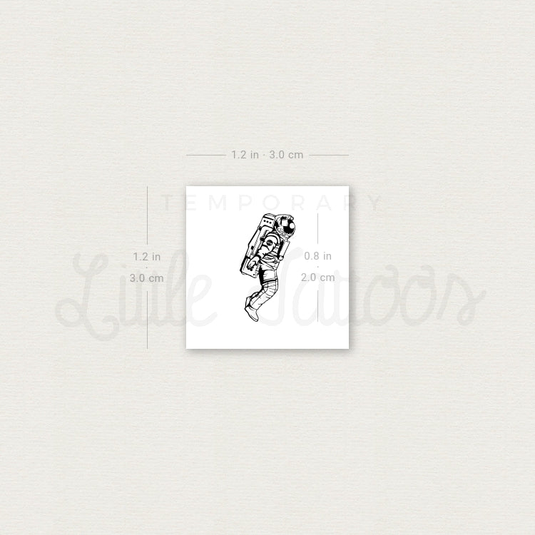 Small Cosmonaut Temporary Tattoo - Set of 3
