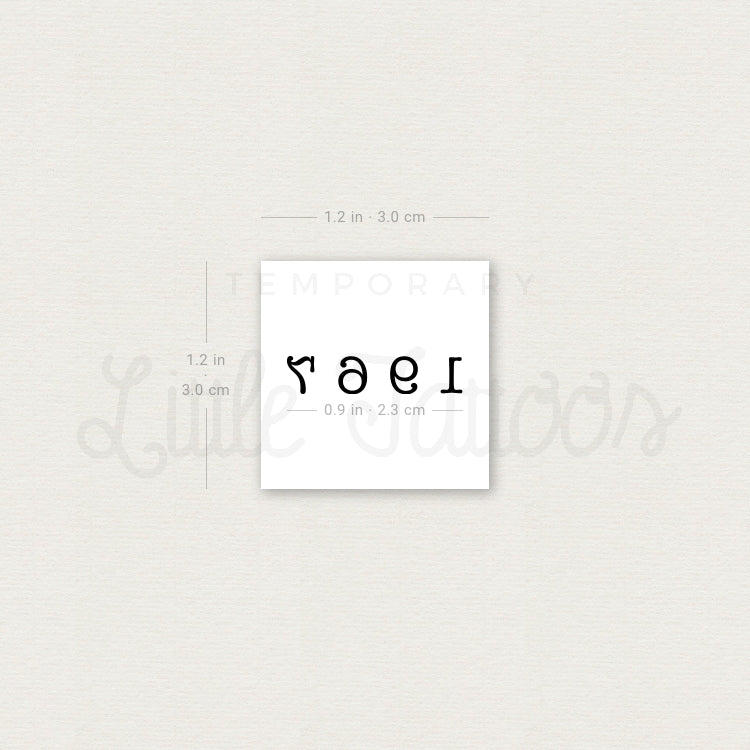 1967 Birth Year Temporary Tattoo - Set of 3