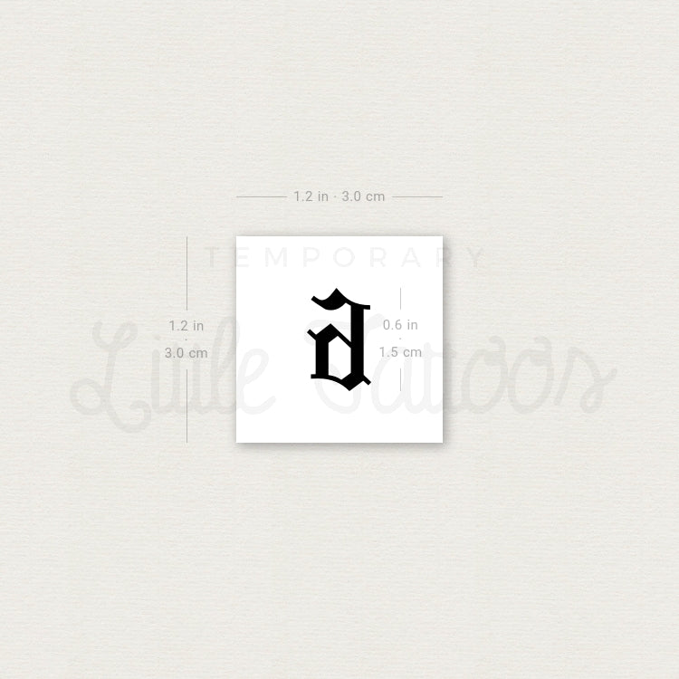 Gothic Number 6 Temporary Tattoo - Set of 3