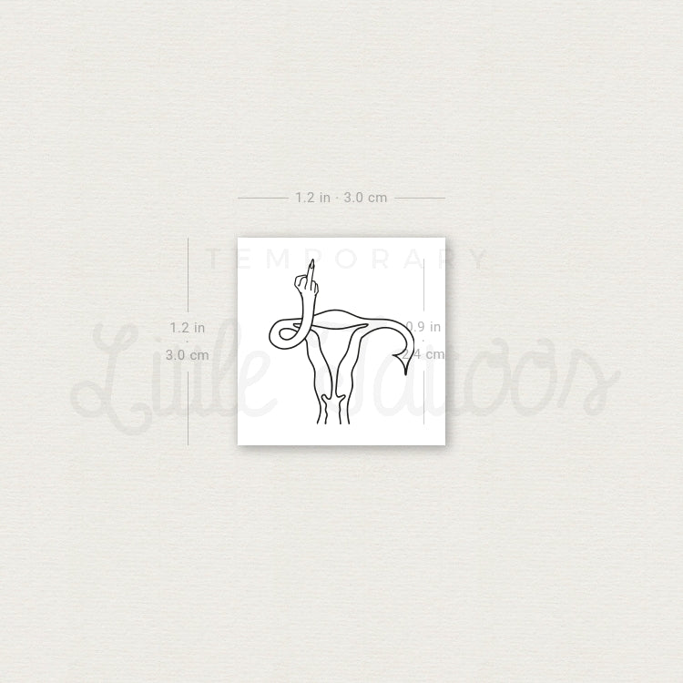 Angry Uterus Temporary Tattoo - Set of 3