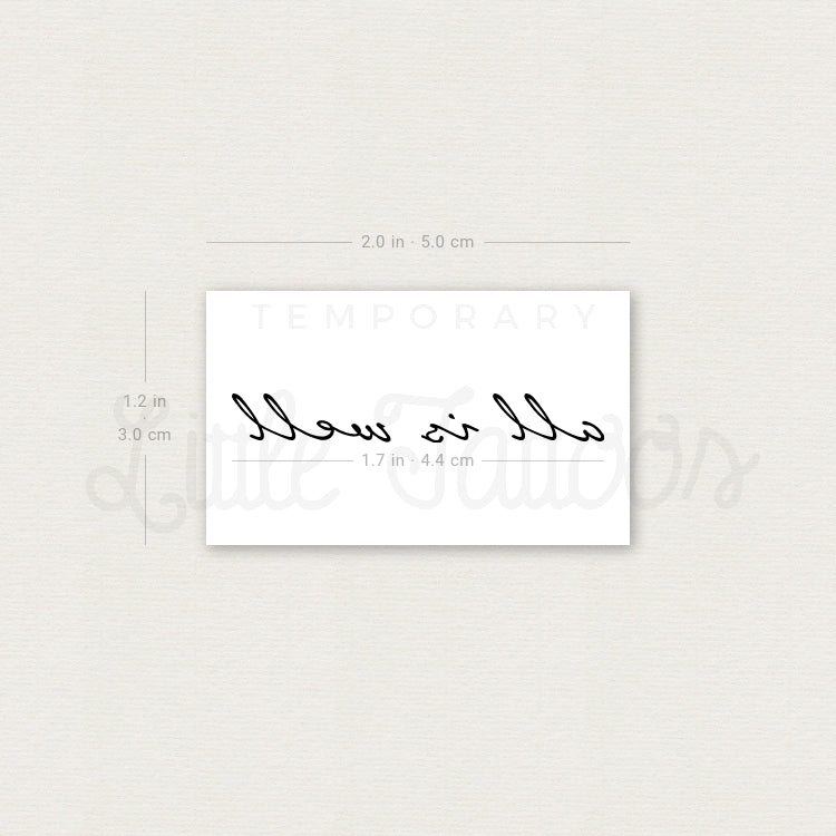 All Is Well Temporary Tattoo - Set of 3