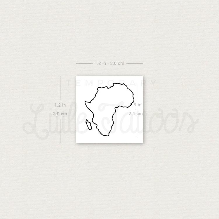 Africa Map Temporary Tattoo - Set of 3