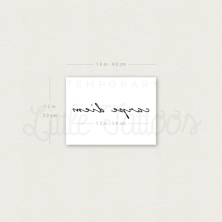 Carpe Diem Temporary Tattoo - Set of 3