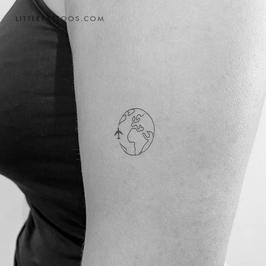 Tatuaje temporal "Volando alrededor del mundo" - Juego de 3