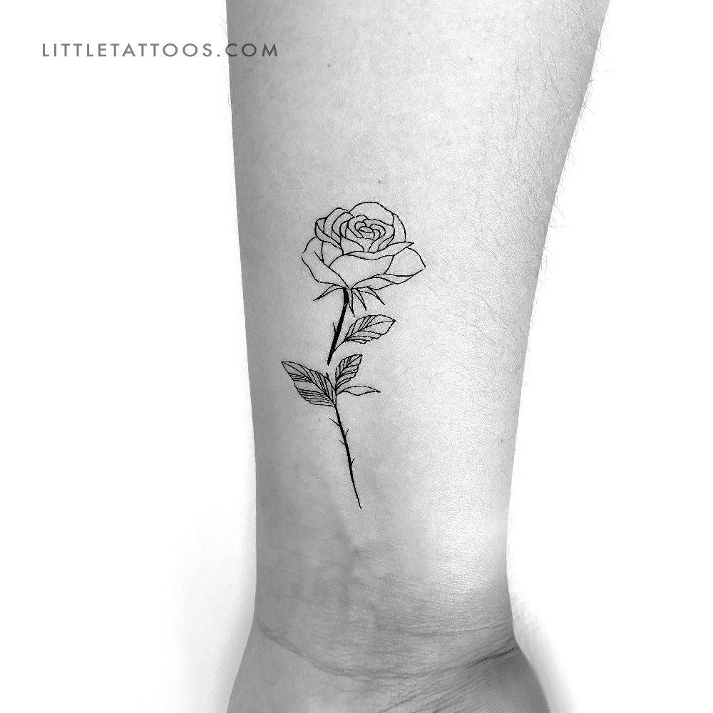 rose black and white tattoo