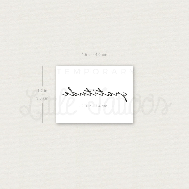 Gratitude Temporary Tattoo - Set of 3