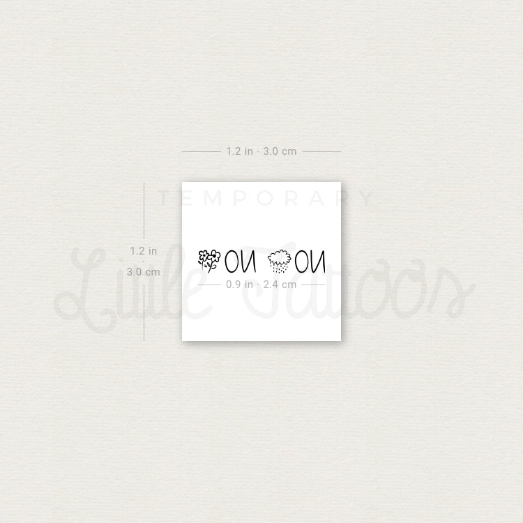 No Rain, No Flowers (Icons) Temporary Tattoo - Set of 3