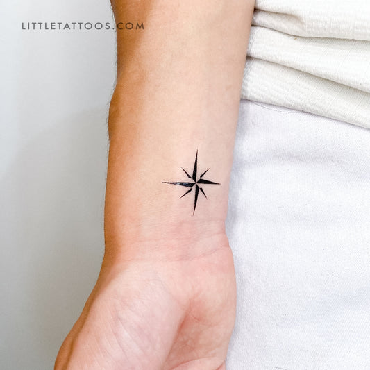 Tatuaje temporal de brújula minimalista (juego de 3)