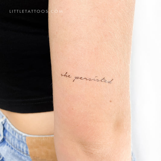 Tatuaje temporal "Ella persistió" - Juego de 3