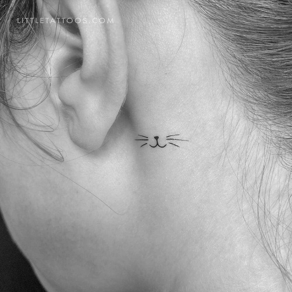 Cat Behind the Ear Tattoo Ideas